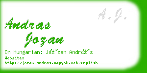 andras jozan business card